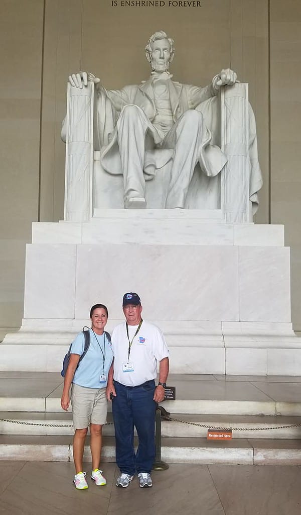 Dena and her father in Washington, DC.