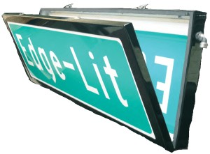Temple Edge-Lit Flip Front Access Sign